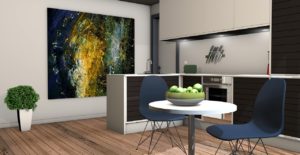 Moderní byt - interiér - kuchyň - bydlí v nájmu