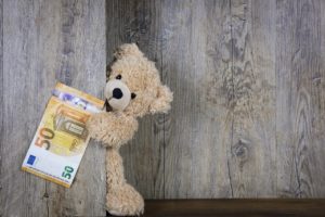 Plyšový medvídek - peníze - eura - vysoké provize